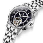 Women’s Watch Automatic Diamond Tourbillon Luxury Fashion Stainless Steel Waterproof Luminous Wrist Watches for Ladies Gift Rose Gold/Starry Sky Blue/Silver - Image 2