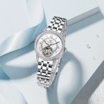 Women’s Watch Automatic Diamond Tourbillon Luxury Fashion Stainless Steel Waterproof Luminous Wrist Watches for Ladies Gift Rose Gold/Starry Sky Blue/Silver - Image 7