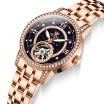 Women’s Watch Automatic Diamond Tourbillon Luxury Fashion Stainless Steel Waterproof Luminous Wrist Watches for Ladies Gift Rose Gold/Starry Sky Blue/Silver - Image 4