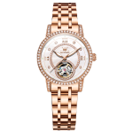 Women’s Watch Automatic Diamond Tourbillon Luxury Fashion Stainless Steel Waterproof Luminous Wrist Watches for Ladies Gift Rose Gold/Starry Sky Blue/Silver