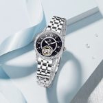 Women’s Watch Automatic Diamond Tourbillon Luxury Fashion Stainless Steel Waterproof Luminous Wrist Watches for Ladies Gift Rose Gold/Starry Sky Blue/Silver - Image 6